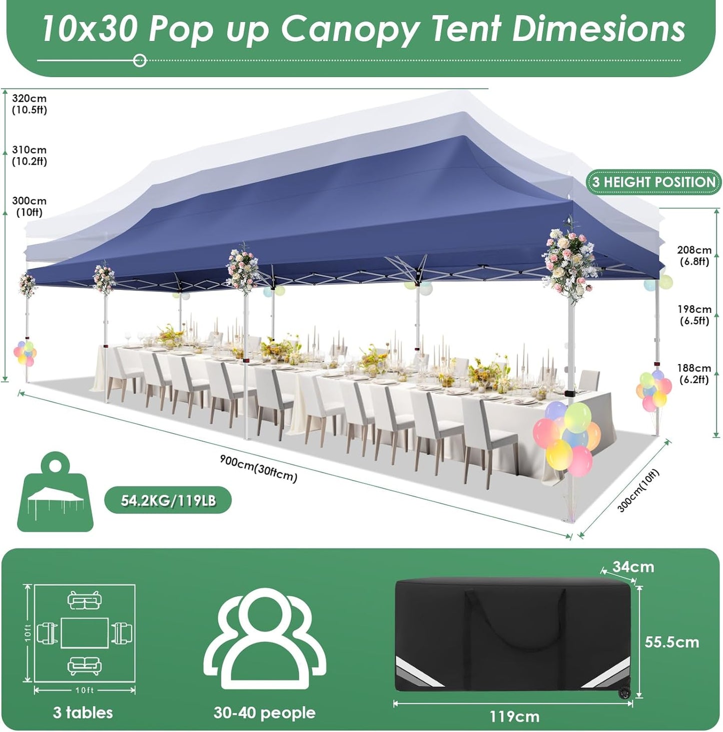 🔥[Hot sale]🔥10x20Pop up Canopy Tent with 6 sidewalls Commercial Heavy Duty Canopy UPF 50+ All Weather Waterproof Outdoor Wedding Party Tents